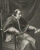 Папа Римский Пий VII (1741-1823). Гравюра Джованни Балестра, изготовленная по рисунку Винченцо Камуччини. Художник, в свою очередь, выполнил рисунок по мотивам статуи Антонио Кановы. Рим, 1816