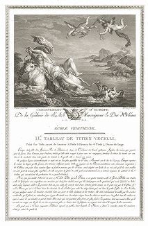 Похищение Европы кисти Тициана. Лист из знаменитого издания Galérie du Palais Royal..., Париж, 1808