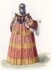 Костюм знатной дамы из Милана (XVI век) (лист 16 работы Жоржа Дюплесси "Исторический костюм XVI -- XVIII веков", роскошно изданной в Париже в 1867 году)