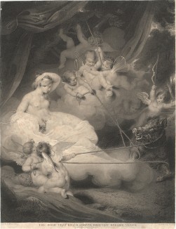 Венера наказывает вепря, убившего Адониса. Рисовал Ричард Уэстолл, известнейший английский книжный иллюстратор XVIII-XIX вв.