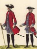 Офицеры швейцарского полка Сourten в 1762 году (из популярной в нацистской Германии работы Мартина Лезиуса Das Ehrenkleid des Soldaten... Берлин. 1936 год)