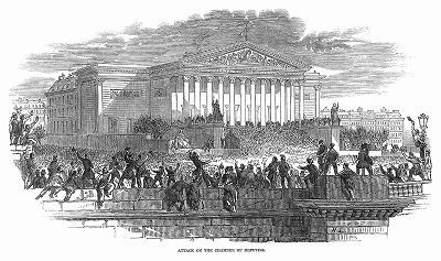 Штурм Палаты депутатов во время во время Революции 1848 года во Франции (The Illustrated London News №305&306 от 04/03/1848 г.)