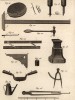 Гравирование. Инструменты для резцовой гравюры на меди (Ивердонская энциклопедия. Том V. Швейцария, 1777 год)
