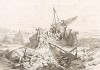 903 год. Венецианцы подбирают павших в победоносной битве с мадьярами в акватории порта Альбиола. Storia Veneta, л.15. Венеция, 1864