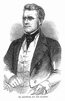 Джон Мак--Грегор (1797--1857) -- английский статистик, фритредер, член парламента, учредитель и один из директоров Королевского британского акционерного банка, рухнувшего в 1856 году (The Illustrated London News №301 от 05/02/1848 г.)