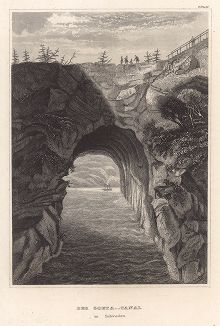 Гёта-канал в Швеции. Meyer's Universum, Oder, Abbildung Und Beschreibung Des Sehenswerthesten Und Merkwurdigsten Der Natur Und Kunst Auf Der Ganzen Erde, Хильдбургхаузен, 1839 год.