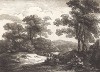 Пейзаж с коровами. Гравюра с рисунка знаменитого английского пейзажиста Томаса Гейнсборо из коллекции Дж. Хибберта. A Collection of Prints ...of Tho. Gainsborough, Лондон, 1819. 