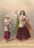 Баядерка и юноша из Шемаха. "Costumes du Caucase" князя Гагарина, л. 34, Париж, 1840-е гг. 