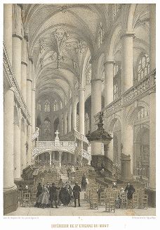 Сент-Этьен-дю-Мон («Святой-Стефан-на-Горе») -- католическая церковь на холме святой Женевьевы в Париже (из работы Paris dans sa splendeur, изданной в Париже в 1860-е годы)