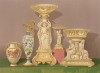 Декоративный фарфор мануфактуры Duke & Nephews по образцам этрусской майолики. Каталог Всемирной выставки в Лондоне 1862 года, т.2, л.115.
