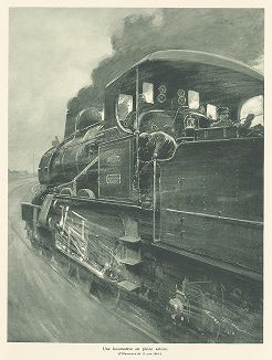 Локомотив на полном ходу. Les chemins de fer, Париж, 1935