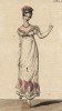 Лёгкое газовое платье на атласной подкладке. Из первого французского журнала мод эпохи ампир Journal des dames et des modes, Париж, 1813. Модель № 1300