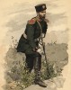 Офицер 1-ой бригады русской гвардейской артиллерии (из альбома литографий Armée française et armée russe, изданного в Париже в 1888 году)