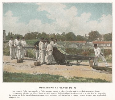 Демонтаж орудия калибра 95. L'Album militaire. Livraison №6. Artillerie à pied. Париж, 1890