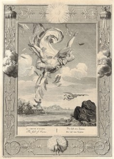 Падение Икара (лист известной работы "Храм муз", изданной в Амстердаме в 1733 году)