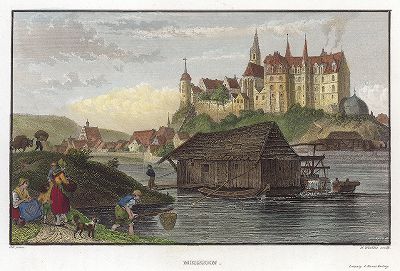 Вид на замок Альбрехтсбург в Мейсене (Майсене). 