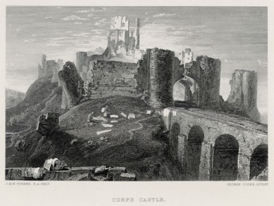 Замок Корфе (лист из альбома "Галерея Тёрнера", изданного в Нью-Йорке в 1875 году)