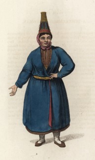 Женщина народности черемисов (лист 9 иллюстраций к известной работе Эдварда Хардинга "Костюм Российской империи", изданной в Лондоне в 1803 году)