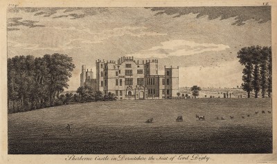 Замок Шерборн, поместье лорда Дигби в Дорсетшире (Англия) (из A New Display Of The Beauties Of England... Лондон. 1776 г. Том 2. Лист 340)