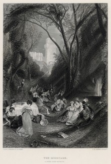 Птичья клетка. Сцена из Боккаччо (лист из альбома "Галерея Тёрнера", изданного в Нью-Йорке в 1875 году)