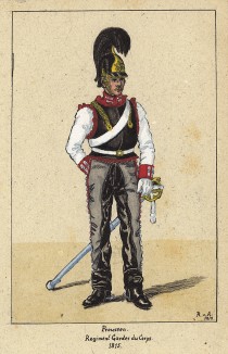 1814 г. Кавалерист прусской конной гвардии анфас. Коллекция Роберта фон Арнольди. Германия, 1911-29
