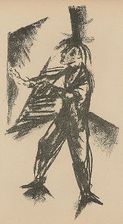 Слепой. Литография Вильгельма Кольхоффа из издания Junge Berliner Kunst, Берлин, 1919 год. 