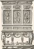 Трехстворчатый шкафчик по эскизам Жана Лепотра, XVIII век. Meubles religieux et civils..., Париж, 1864-74 гг. 