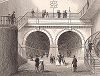 Вход в туннель под Темзой, построенный в 1843 году. Вид со стороны круговой лестницы. 