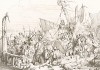 16 июля 1654 г. Венецианский капитан Джузеппе Дольфино принимает клятву команды своего корабля в том, что они подожгут пороховой погреб, но не сдадутся туркам. Storia Veneta, л.129. Венеция, 1864