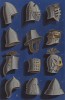 Шлем (шолом) -- головной воинский убор для предохранения головы от ударов, употреблявшийся ещё в бронзовом веке; вышел из употребления в конце XVII века. Франция, XIII век (из Les arts somptuaires... Париж. 1858 год)