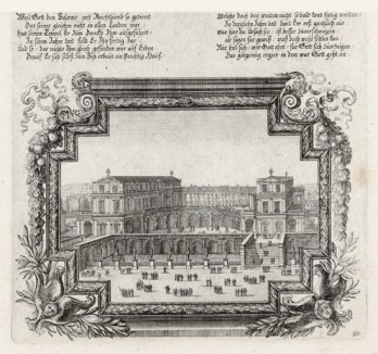 Вид храма в Иерусалиме после пожара (из Biblisches Engel- und Kunstwerk -- шедевра германского барокко. Гравировал неподражаемый Иоганн Ульрих Краусс в Аугсбурге в 1700 году)