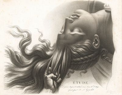 Женский портрет с картины "Сцена во время Всемирного потопа" Анн-Луи Жироде-Триозона. 