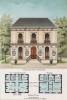 Загородный дом с элементами американского колониального стиля, украшенный звёздочками и скульптурными фигурами белоголового орлана (из популярного у парижских архитекторов 1880-х Nouvelles maisons de campagne...)