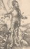 Святой Георгий Победоносец. Гравюра Альбрехта Дюрера, выполненная ок. 1504-1505 годов (Репринт 1928 года. Лейпциг)