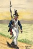 1806 г. Прусский гренадер на марше. Коллекция Роберта фон Арнольди. Германия, 1911-29