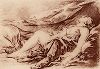 Отдыхающая Венера, выполненная Франсуа Буше в технике рисунка сангиной.