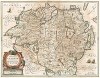 Карта провинции Ольстер. Provincia Ultonia. The province of Ulster. Составил Ян Янсониус. Амстердам, 1636