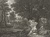 Отдых на пути в Египет кисти Пьера Франческо Мола. Лист из знаменитого издания Galérie du Palais Royal..., Париж, 1786