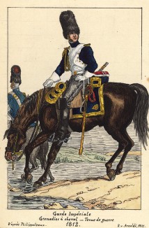 1812 г. Конный гренадер французской императорской гвардии в полевой форме. Коллекция Роберта фон Арнольди. Германия, 1911-28