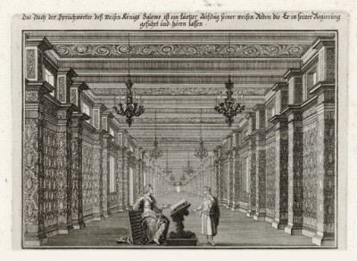 Царь Соломон (из Biblisches Engel- und Kunstwerk -- шедевра германского барокко. Гравировал неподражаемый Иоганн Ульрих Краусс в Аугсбурге в 1700 году)