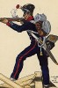 1815 г. Солдат гвардейского пехотного полка Великого герцогства Гессен в бою. Коллекция Роберта фон Арнольди. Германия, 1911-29
