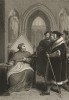 Иллюстрация к исторической пьесе Шекспира "Генрих VIII", акт III, сцена II: Кардинал Томас Уолси отдает бумаги посланникам короля. Graphic Illustrations of the Dramatic works of Shakspeare, Лондон, 1803.