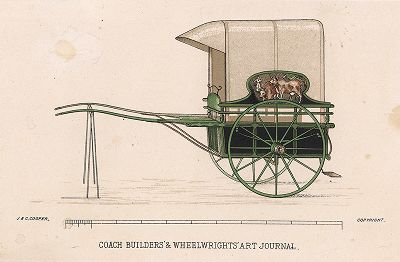 Сельский вариант двухколёсной повозки кейн-виски с тентом - фургон. Из коллекции Coach Builders' & Wheelwrights' Art Journal. 