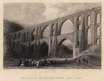 Акведук императора Валента близ Пирго. The Beauties of the Bosphorus, by miss Pardoe. Лондон, 1839