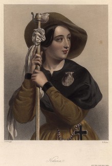 Елена, героиня пьесы Уильяма Шекспира «Всё хорошо, что хорошо кончается». The Heroines of Shakspeare. Лондон, 1848