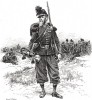 Трубач французских егерей в 1865 году (из Types et uniformes. L'armée françáise par Éduard Detaille. Париж. 1889 год)