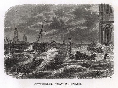 Наводнение в Санкт-Петербурге. Les mystères de la Russie... Париж, 1845