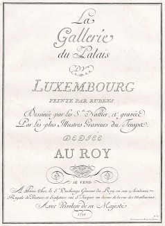 Гравированный титульный лист альбома "Галерея Люксембургского дворца". Париж, 1710
