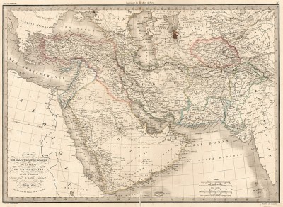 Карта азиатской части Турции, Персии, Афганистана и Аравийского полуострова. Atlas universel de geographie ancienne et moderne..., л.34. Париж, 1842
