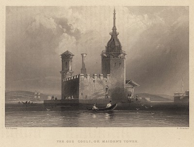 Константинополь (Стамбул). Башня Гюз-кули. The Beauties of the Bosphorus, by miss Pardoe. Лондон, 1839